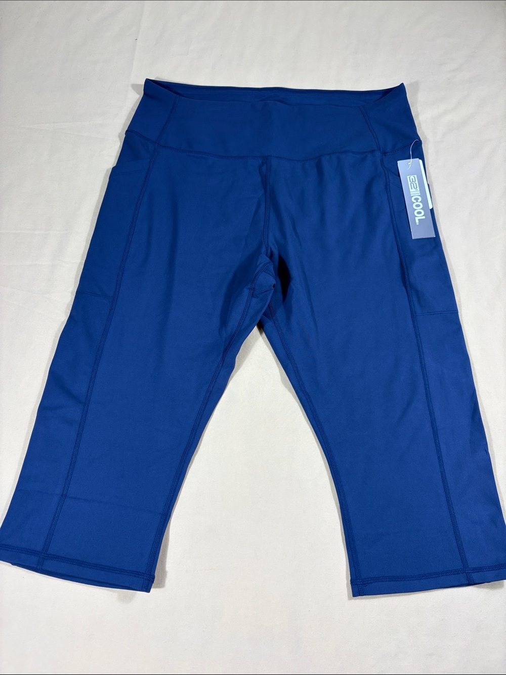 32 Degrees Cool Womens Active Crop Leggings XXL Inky Indigo Blue Yoga Pants NWT